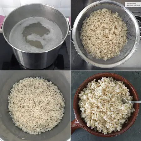 ¿Cuál es la medida de agua para el arroz?